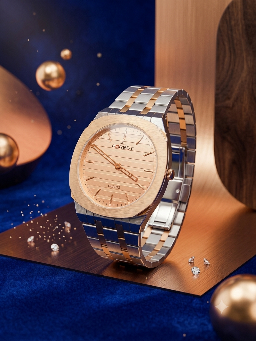 Forest watch (men) with 1 pc pen free still and golden colour