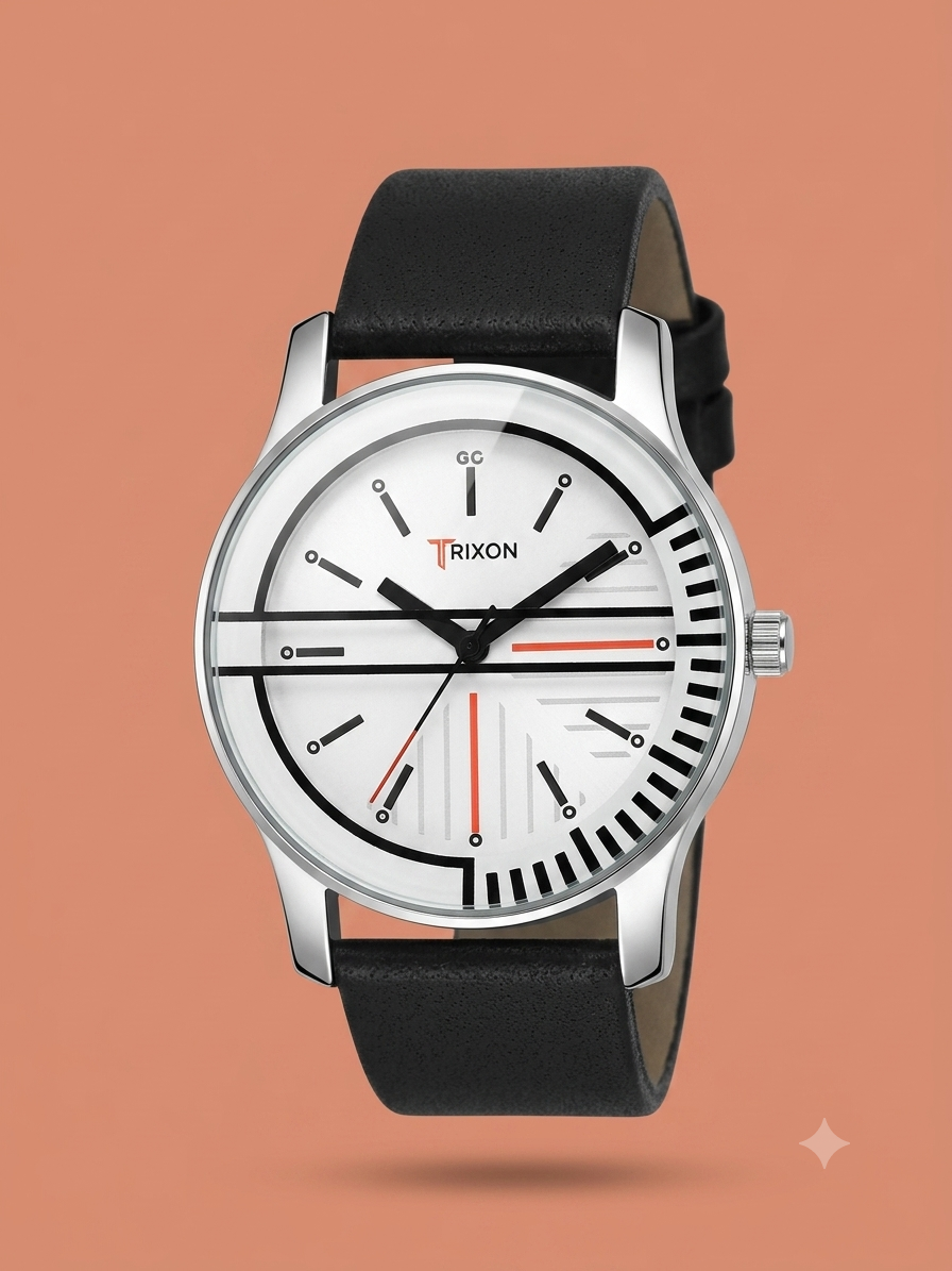 Trixon watch (men) black and in side white colour belt