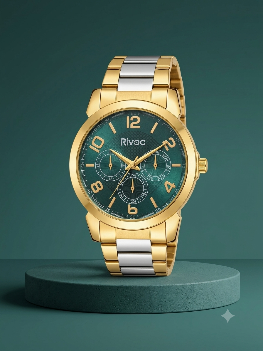 Rivoc watch (men) golden colour chain