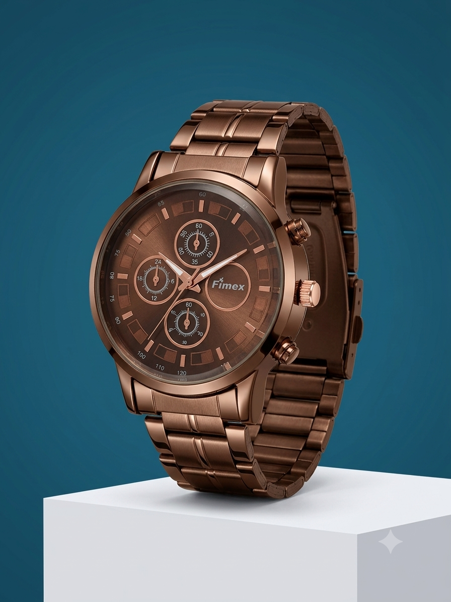 Fimex watch (men) brown colour chain