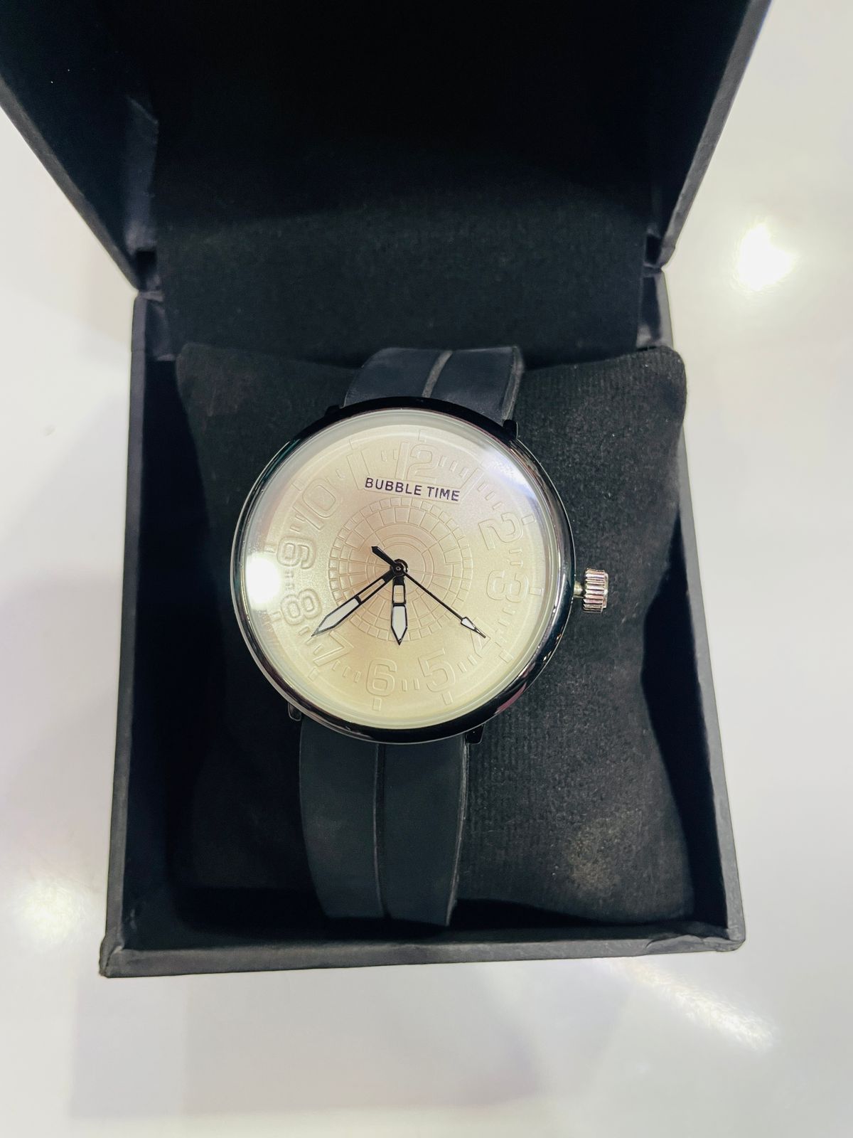 Bubble time watch (men) black colour belt