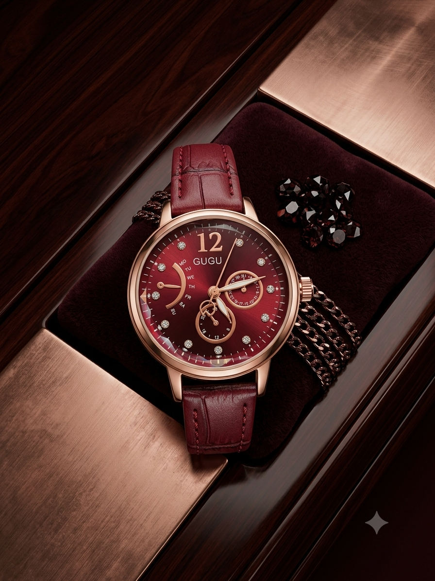 GUGU watch for women red colour belt