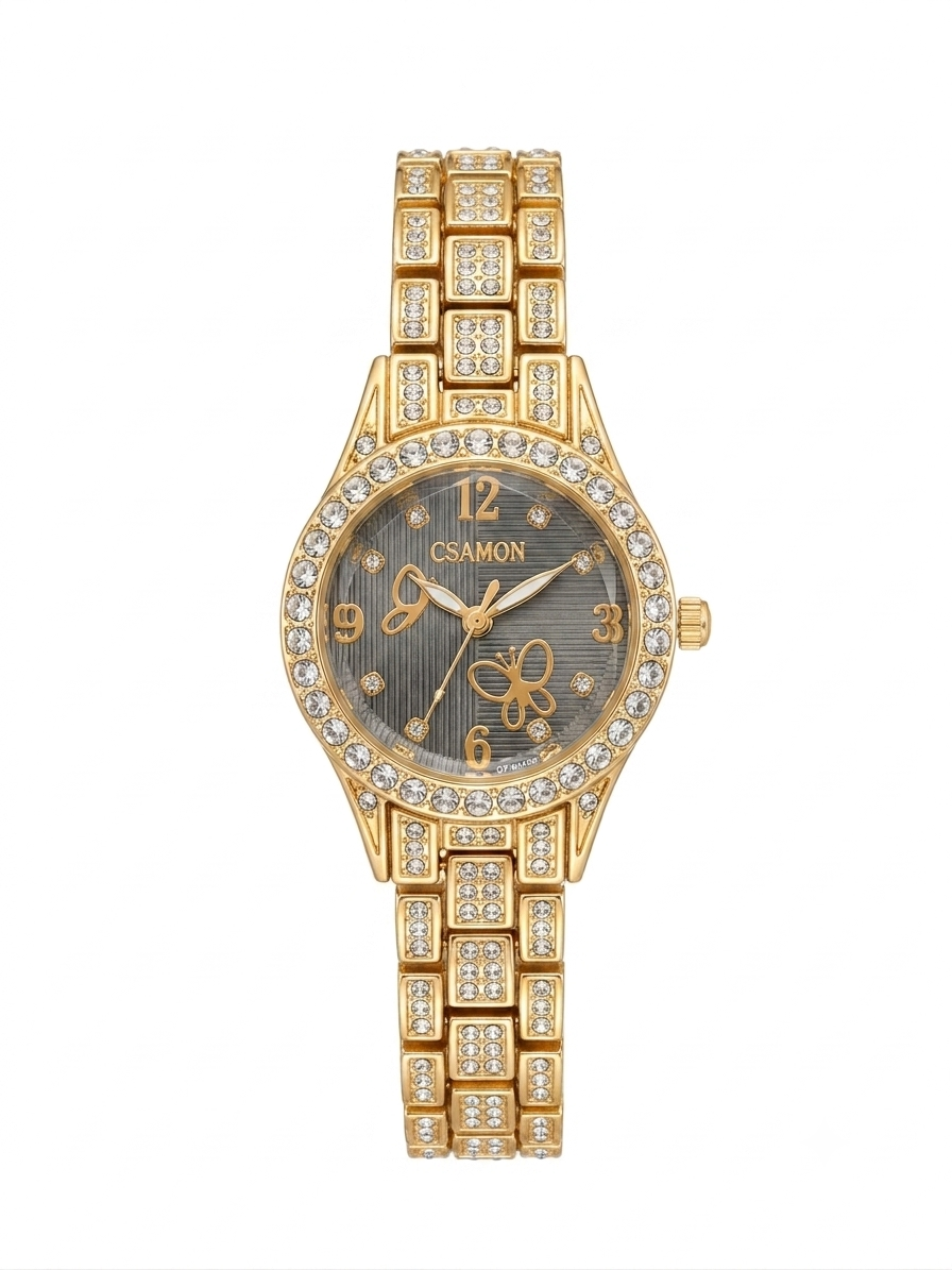 CSamon watch for women golden colour chain