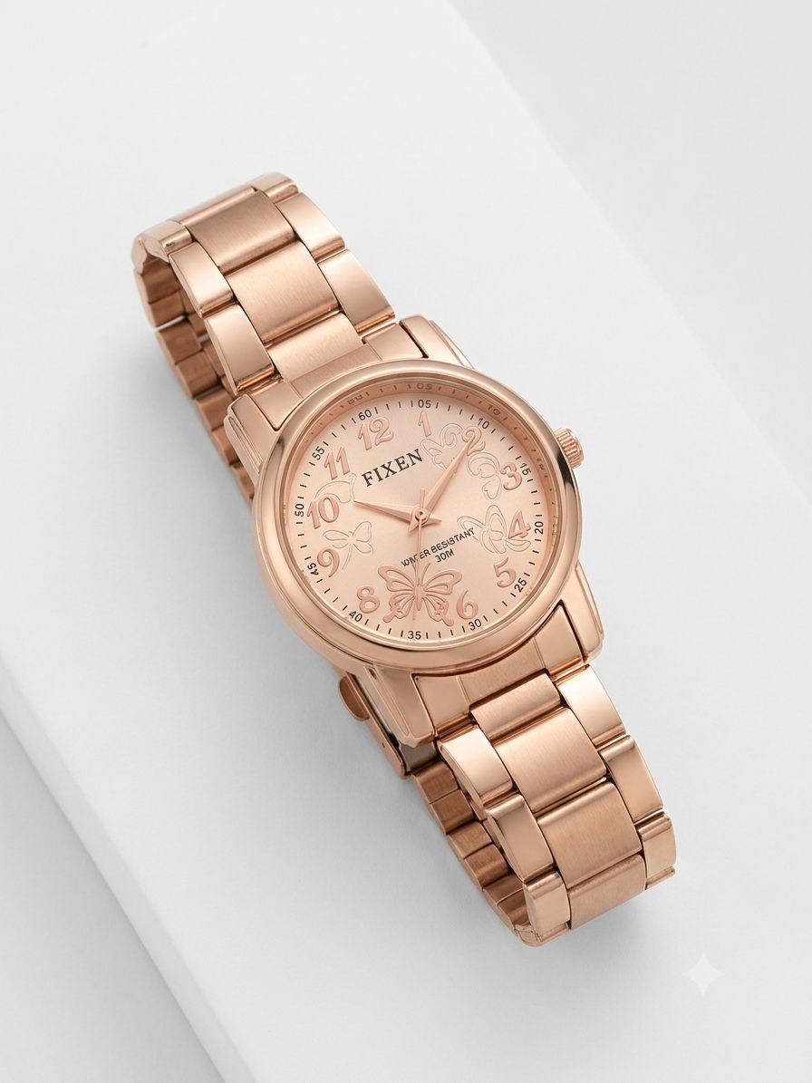 Fixen watch for women golden colour chain