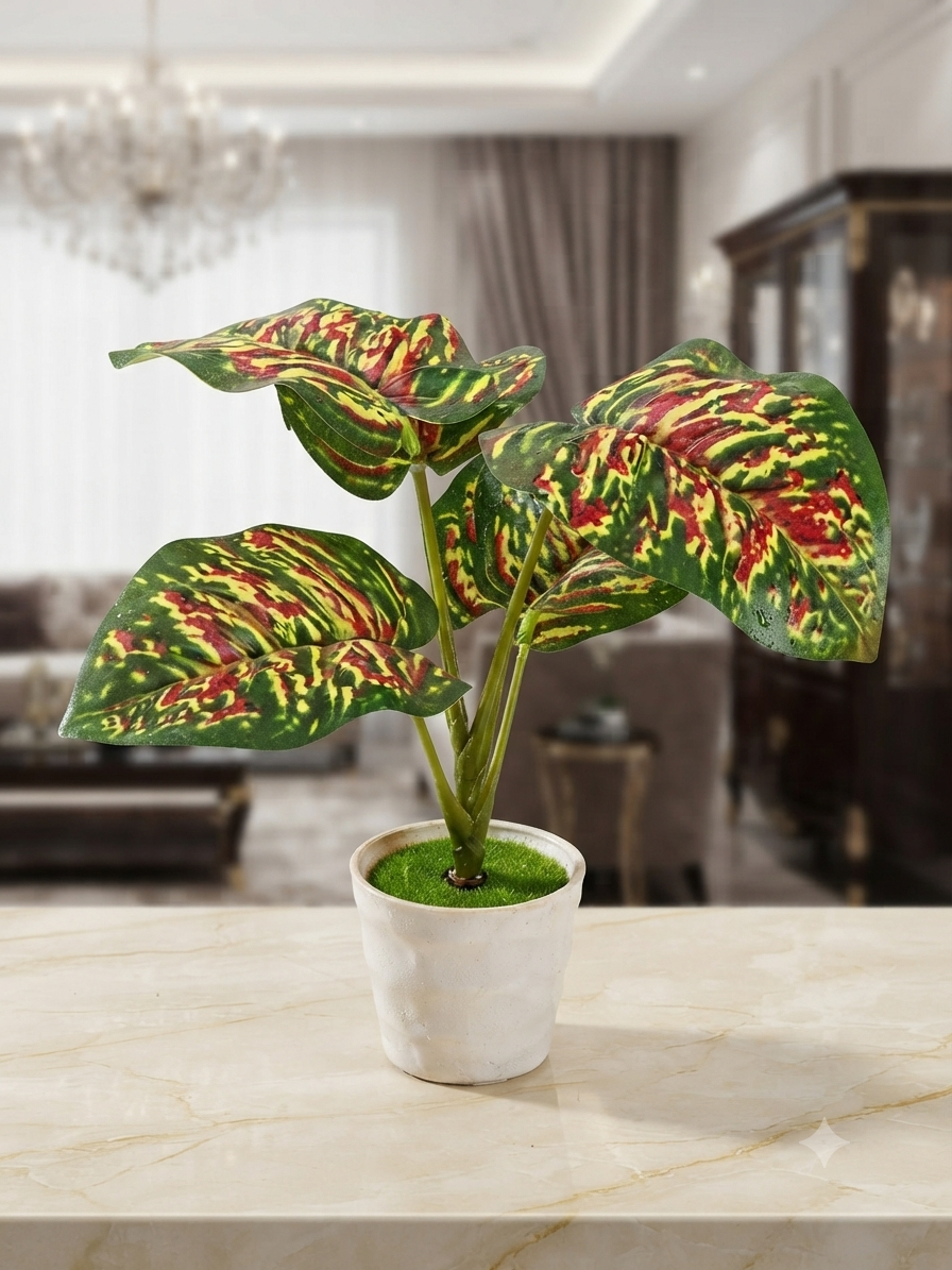 Flower White tob and green colour tree for home decorated (pack of 1 )