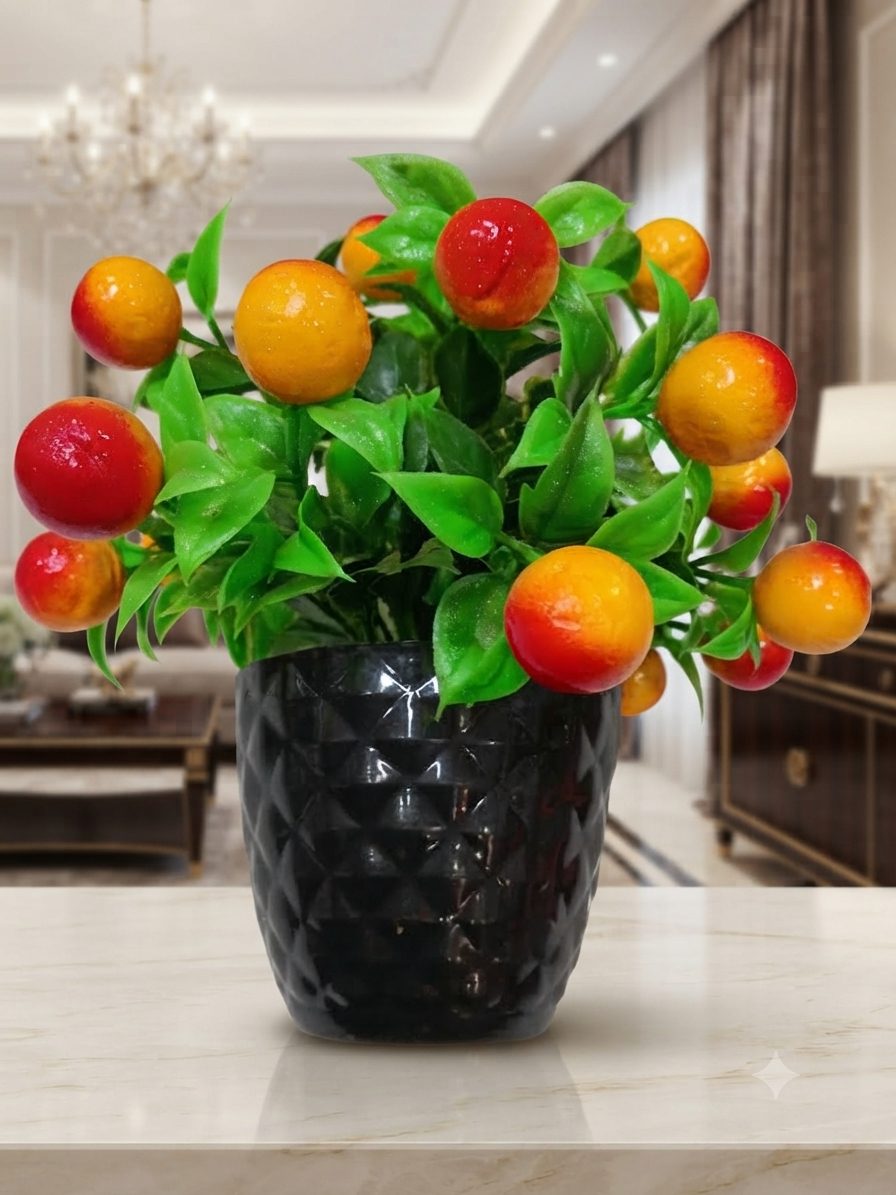 Flower White tob and red cherry tree for home decorated (pack of 1 )