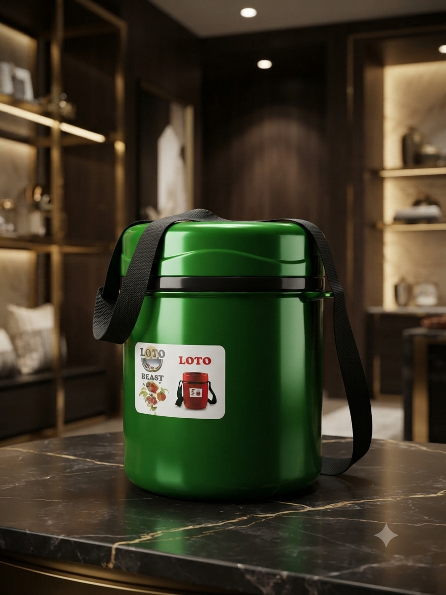 Hello Plast Loto Lunch Box - Green colour set of 3  - container 3 pc and 1 pc salad dabbi