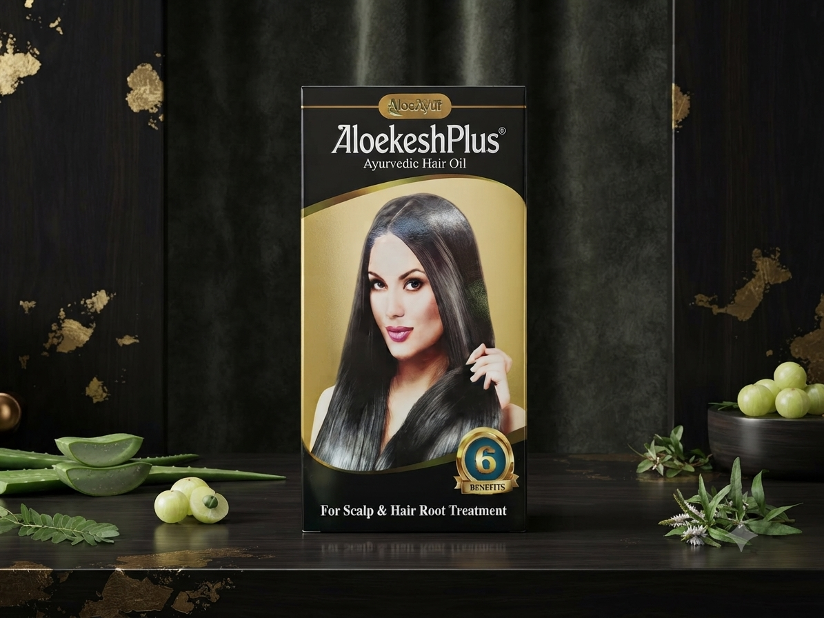 AloekeshPlus Ayurvedic Hair Oil 100ml - For Scalp & Hair Root Treatment