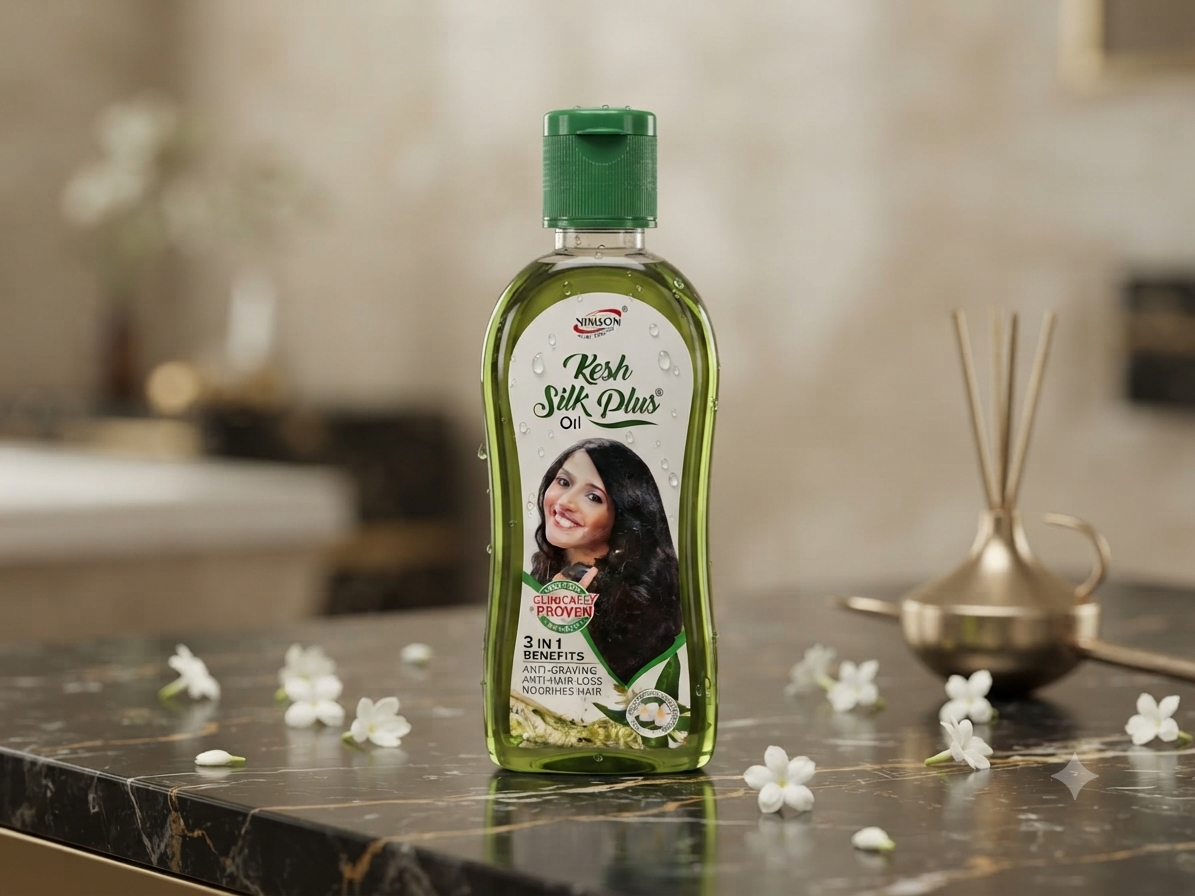Nimson Kesh Silk Plus Oil-180  ml - 3 in 1 Benefits (Anti-Greying, Anti-Hair Loss, Nourishes Hair)