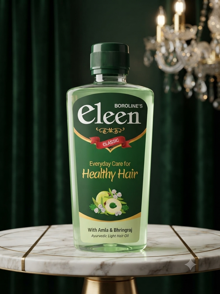 Boroline's Eleen Classic Ayurvedic Light Hair Oil 200ml - Everyday Care for Healthy Hair with Amla & Bhringraj