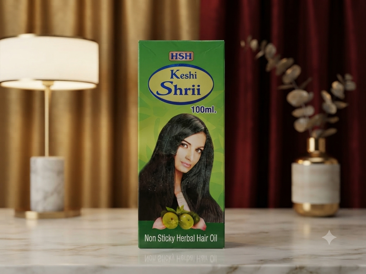 HSH Keshi Shrii Non Sticky Herbal Hair Oil 100ml - Complete Therapy Advice for 21 Days for Chronic Hair Problems