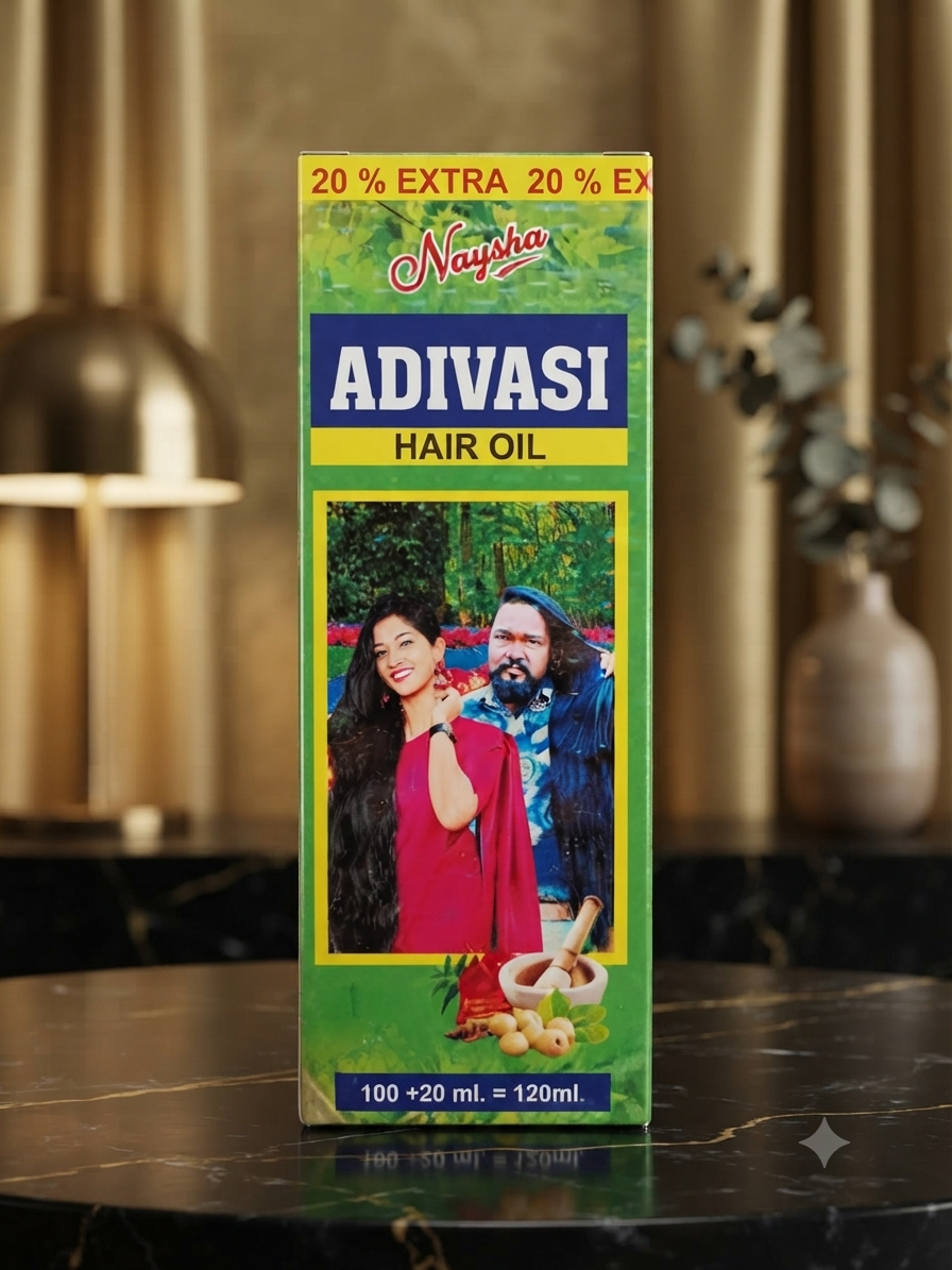 Naysha Adivasi Hair Oil 120ml (100ml + 20ml Extra) - Suitable For All Hair Types