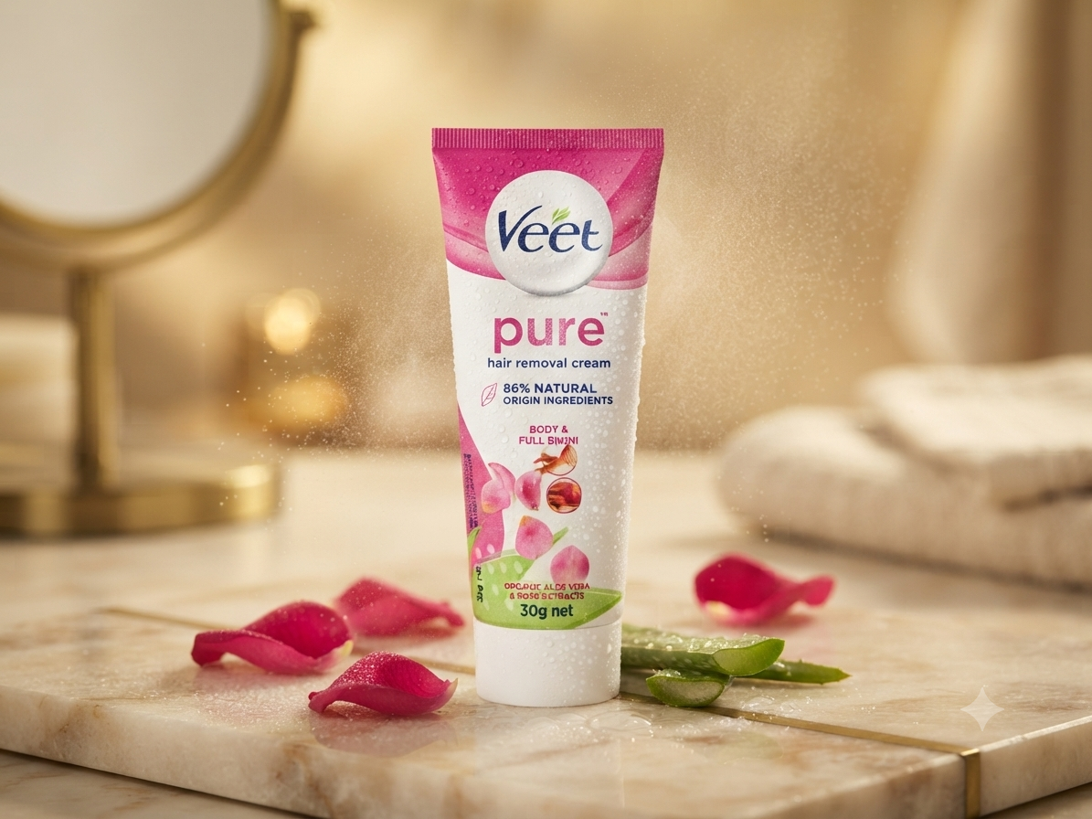 Veet Pure Hair Removal Cream 30g - 86% Natural Origin Ingredients