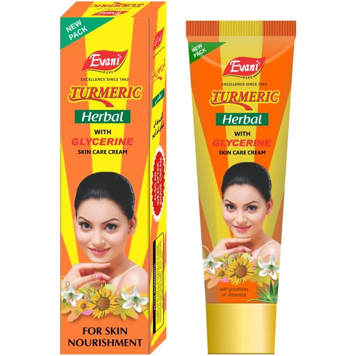 Evani Pure Turmeric Herbal With Glycerine Skin Care Cream - For Skin Nourishment