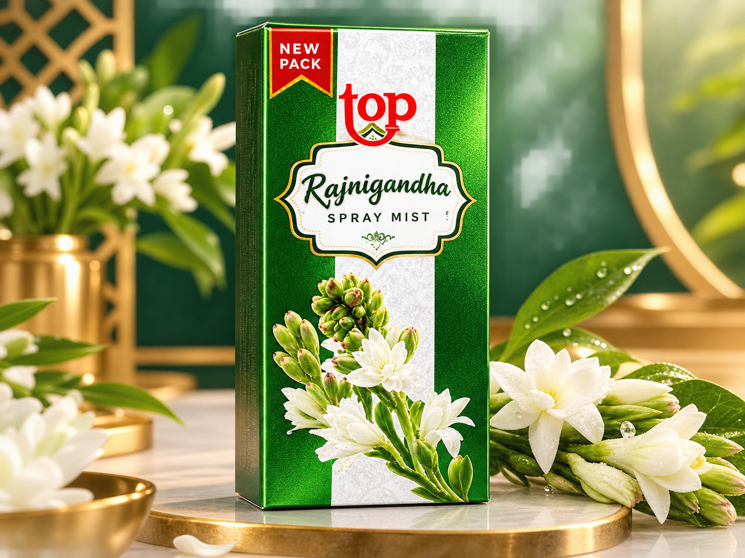 Top Rajnigandha Spray Mist – Refreshing Floral Scent in a New Pack (35 ml)