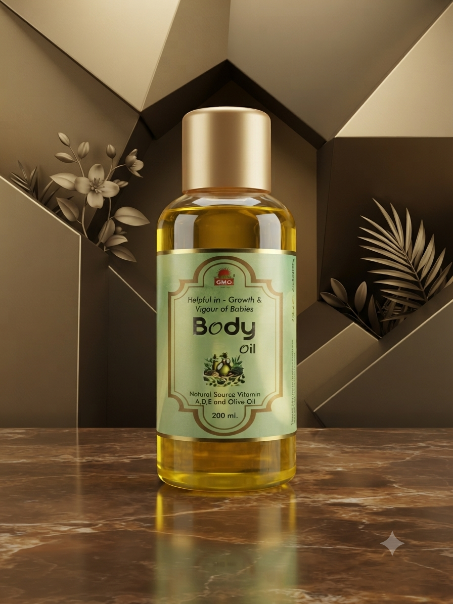 GMO Body Oil - Helpful in Growth & Vigour of Babies (200 ml)