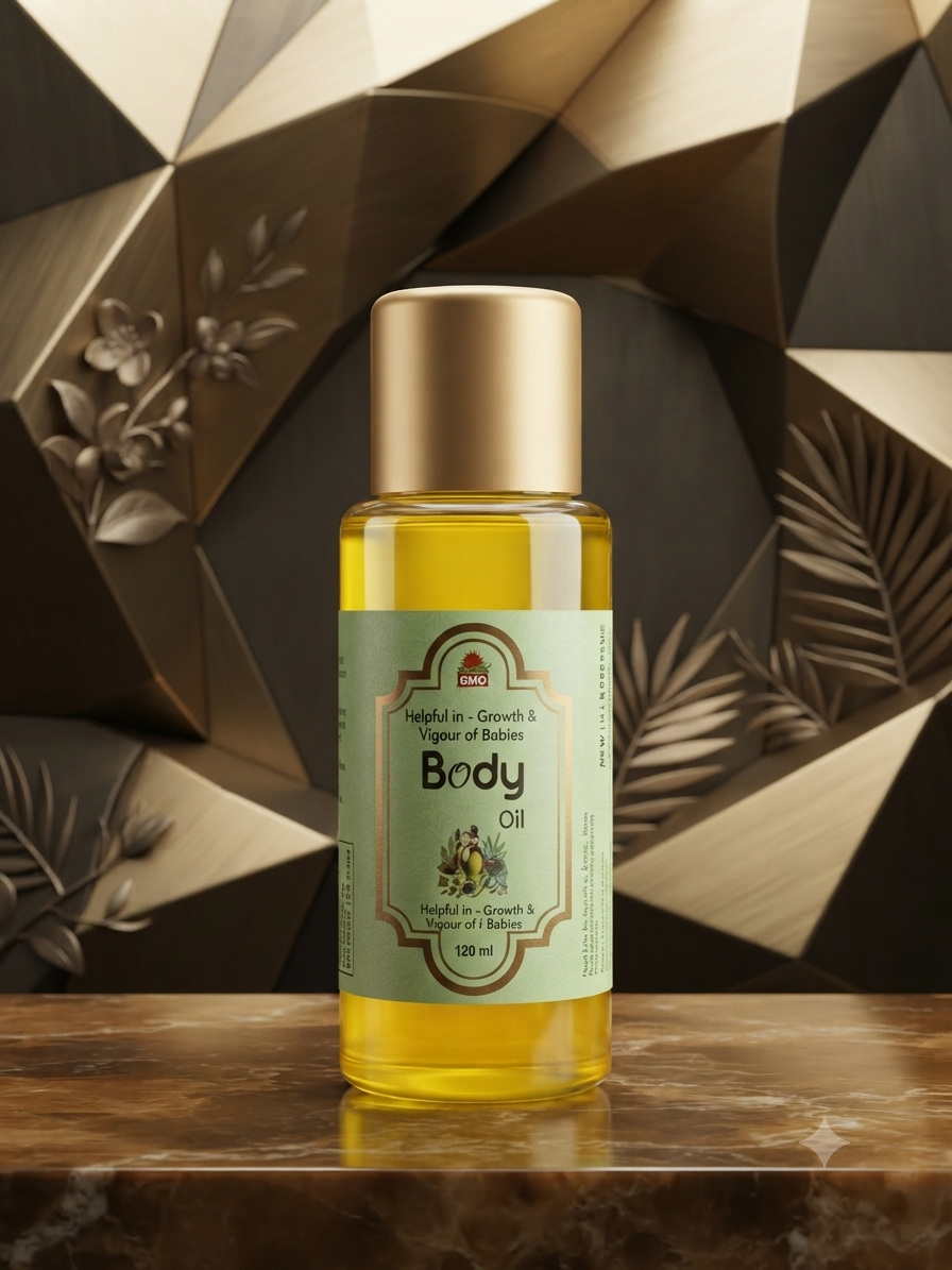 GMO Body Oil - Helpful in Growth & Vigour of Babies (120 ml)