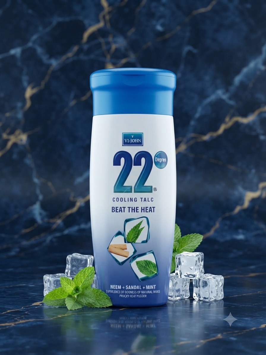 Vi-John 22 Degrees Cooling Talc Beat The Heat  powder - 100g
