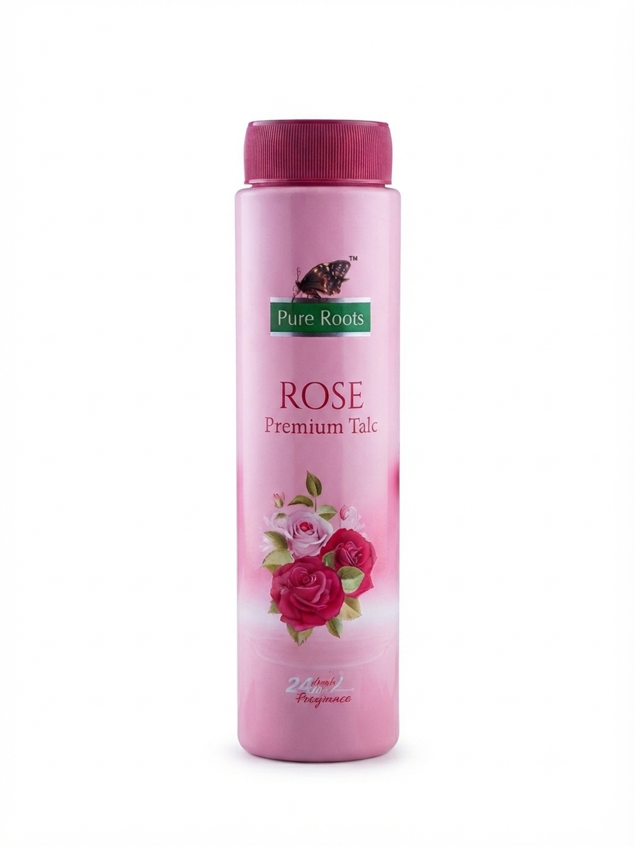Pure Roots Rose Premium Talc powder - 24 Hours Fragrance