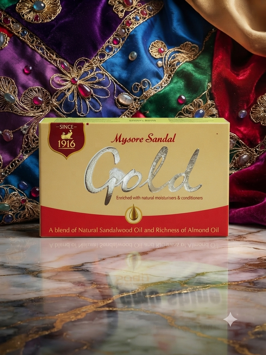 Mysore Sandal Gold Soap with Natural Sandalwood and Almond Oil
