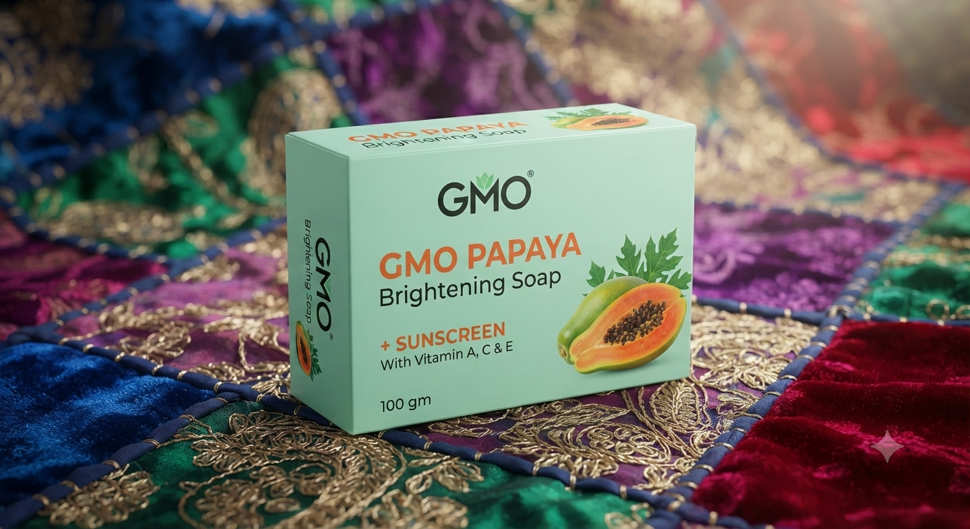 GMO Papaya Brightening Soap with Sunscreen and Vitamins A, C & E